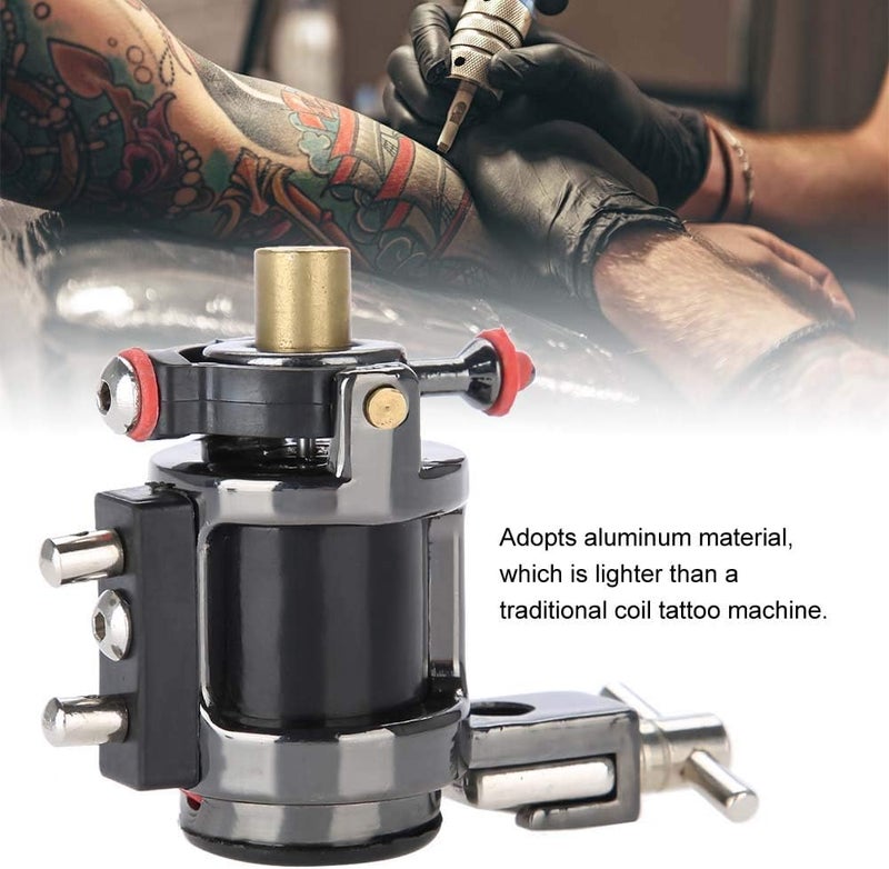 woobles Tattoo Machine Gun Alloy Rotary Shader Liner, Strong Motor Gun Liner Shader Coloring Permanent Makeup Tool for Shader Supply Equipment and Artists(Black) - Image 4